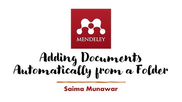 Mendeley Desktop: Connecting a folder on PC with the Mendeley library