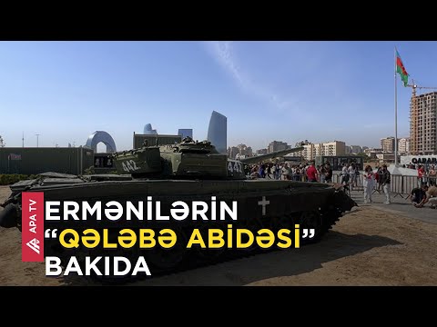 Albert Aqarunovun vurduğu tank Qənimətlər Parkına gətirilib – APA TV