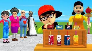 Scary Teacher 3D vs Squid Game Choose correct favorite soft Drink flavor 5 times Challenge screenshot 4