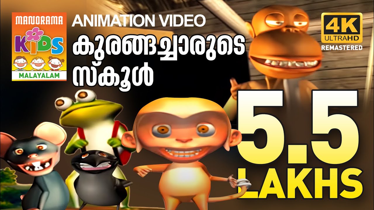 Kurangacharude School     Kilukkampetty Animation Song  4k Ultra Hd Video