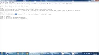 Solved: Error 80070463 while installing Microsoft security essentials