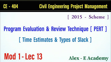 CE 404 - CEPM | Program Evaluation & Review Technique |Mod 1 - Lec 13 | S8 KTU - Civil Engineering