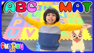 Alphabet Song Abc Mat Pretend Play Finding Letters With Urvi And Apu - Funday Kid