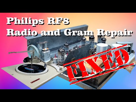 Philips RF8 Radiogram Repair plus Philips AG 1025 Turntable