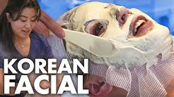 Trying the 10-Step Korean Contour Facial! (Beauty Trippin) 