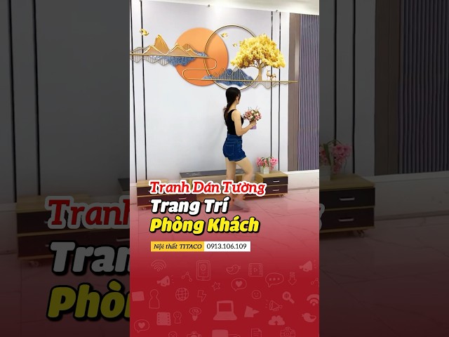 Tranh dán tường phòng khách đẹp #shortvideo #youtubeshorts