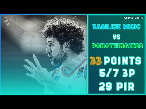 Vasilije Micic Full Highlights vs Panathinaikos ● 33 Points ● 5/7 3P ● 29 PIR ● 13/11/2020