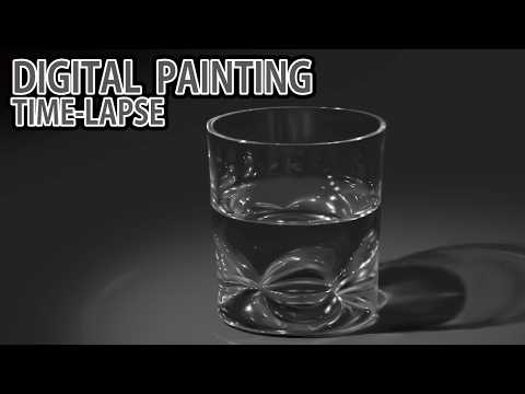 [デジタル画タイムラプス] 2時間20分で描くリアルなグラスのデッサンのメイキング | Digital Painting Time Lapse