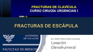 Clase 10 - Fracturas de clavícula y escápula / Luxación glenohumeral