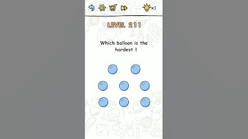 Brain challenge level 211 Which balloon is the hardest, Solution Walkthrough