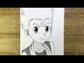 Dessin anime facile | Comment dessiner Gon Freecss de Hunter x Hunter | Dessiner étape par étape