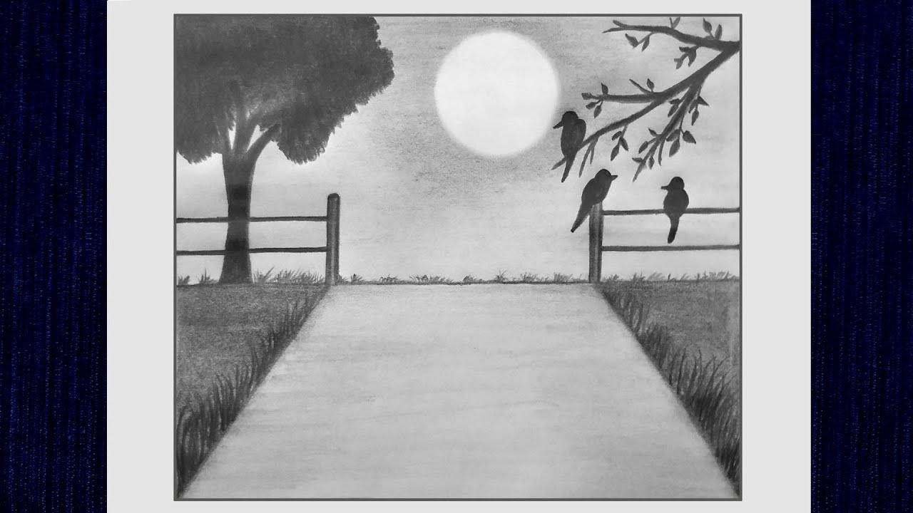 drawing tutorial/how to draw a beautiful scenery with pencil /pencil drawing  and shading | Scenery drawing pencil, Village drawing, Beautiful scenery  drawing