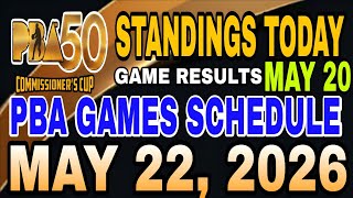 PBA SEMIFINALS STANDINGS TODAY MAY 20, 2026 | SCHEDULE MAY 22, 2026 | PBA 50 COMMISSIONER'S CUP