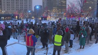 Hundreds protest ICE, march through downtown Cleveland following deadly shootings in Minnesota