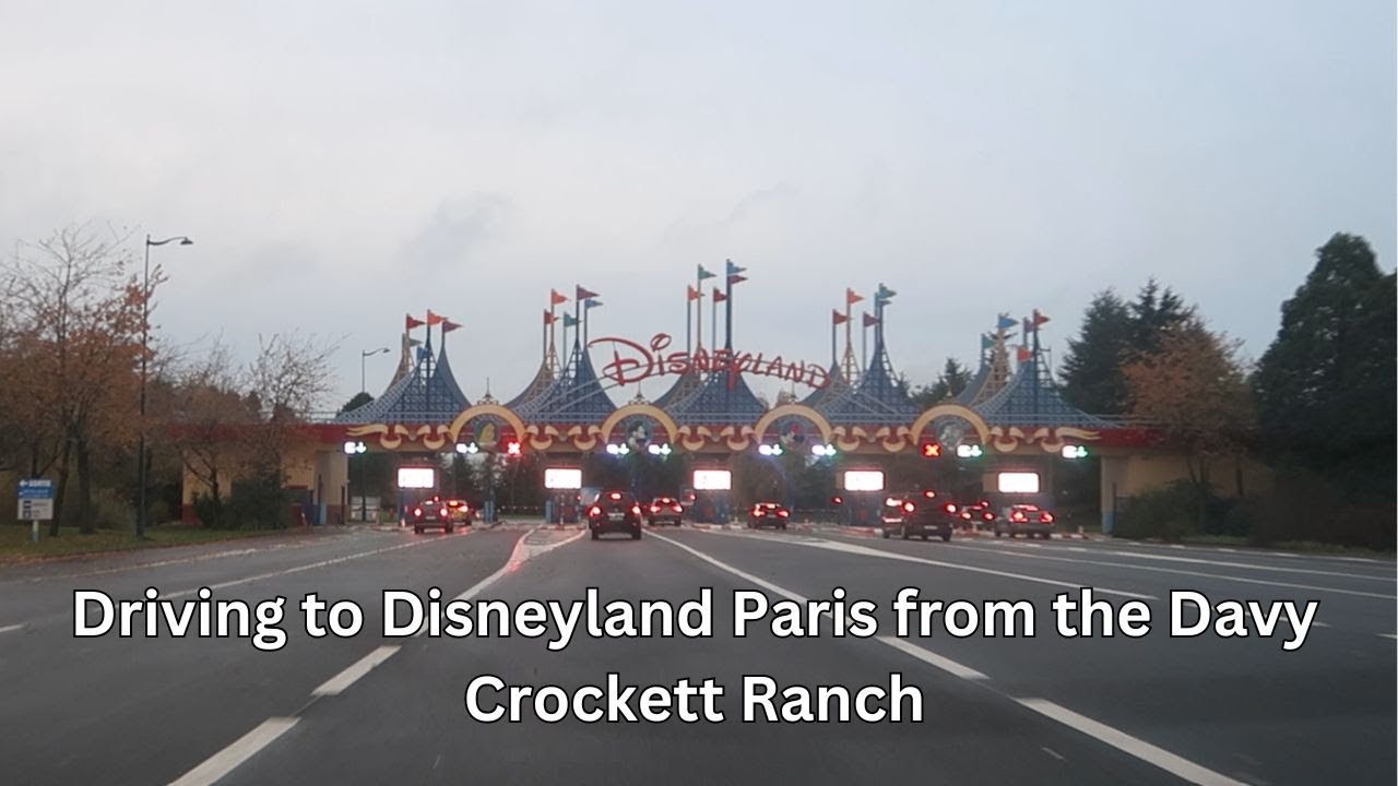 Driving to Disneyland Paris from the Davy Crockett Ranch. Full journey