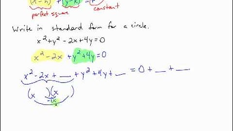 completing the square to write the equation of a circle in standard form