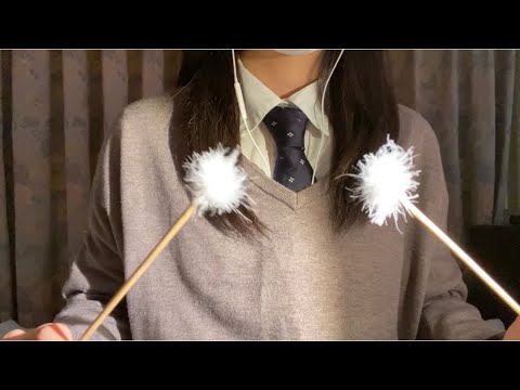 【ASMR】竹耳かきと綿棒でシンプル耳かき/声なし/Ear Cleaning/No Talking