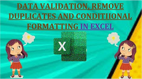 Data validation, Remove duplicate & Conditional formatting-Excel #excel #trending #video #youtube