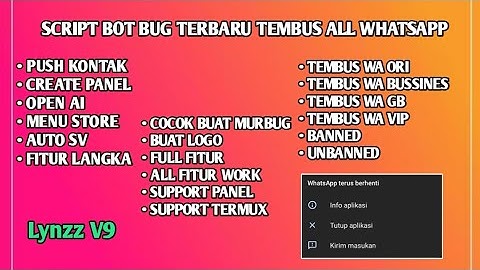 NEW SC BOT BUG || TEMBUS WA ORI || COCOK BUAT MURBUG || Lynzz v9