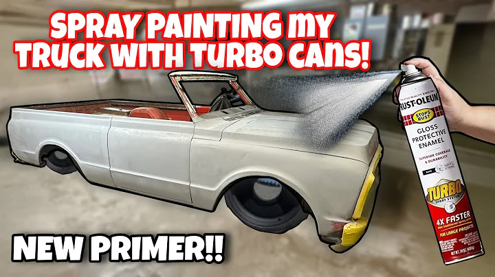 SPRAY PAINTING MY TRUCK WITH THE NEW TURBO CAN PRIMER! FINISHING CHEAP BUDGET BUILD CUSTOM BLAZER 