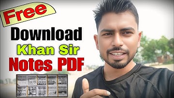 Khan sir class notes pdf download || khan sir class notes pdf free download