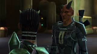 SWTOR Female Bounty Hunter Cutscene: Disarming Torian. (+Mako & Gault Reactions)