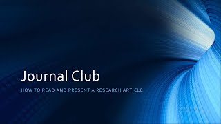 Journal Club Instructions