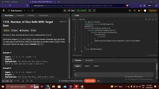 Number of Dice Rolls With Target Sum | Dynamic Programming Explained | Coding  Solution in Java