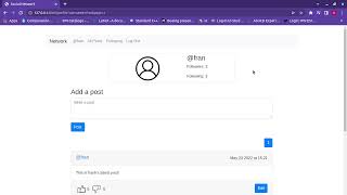 CS50's web. Project 4 - Network