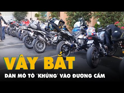3 lớp cảnh sát giao thông TP.HCM vây bắt dàn mô tô 'khủng' chạy tốc độ cao, vào đường cấm
