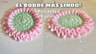 Borde a crochet para posatazas – fácil paso a paso🥰