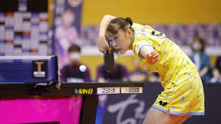 田口瑛美子 vs 赤江夏星 T10-10 九州アスティーダ vs 日本生命レッドエルフ 2023年08月05日 杵築市文化体育館 Emiko Taguchi Kaho Akae【卓球 Tリーグ公式】
