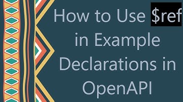 How to Use $ref in Example Declarations in OpenAPI