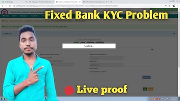 Bank KYC Pending In Pf Account 2021 - Loading Problem In Pf Bank Kyc Time - EPFO Kyc Update 2021 ||