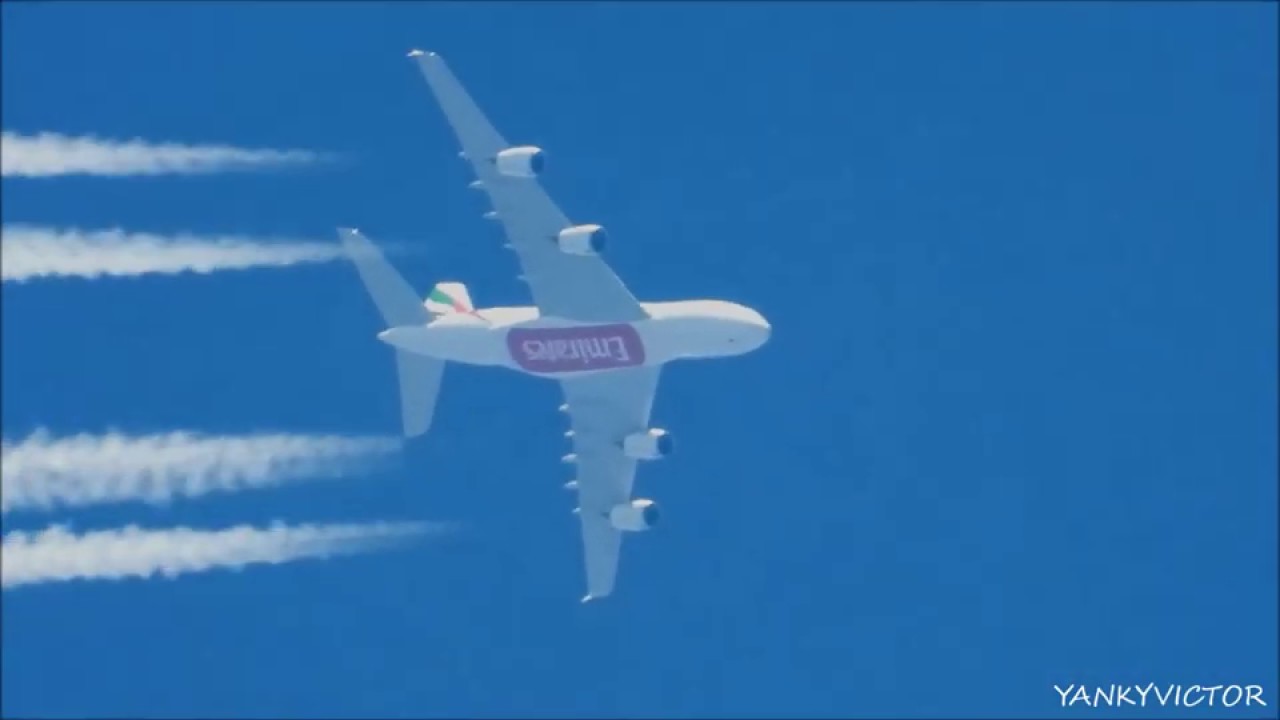 Ek232 Flight Beautiful day to catch Emirates A380 EK232 over New York on