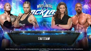 Wwe Tag Team The Rock & Ronda Rise VS Stephanie Mcmahon & TripleH Wrestlemania Match