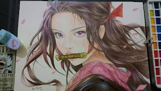 Time-lapse Drawing: Nezuko from Demon Slayer| Realistic Art