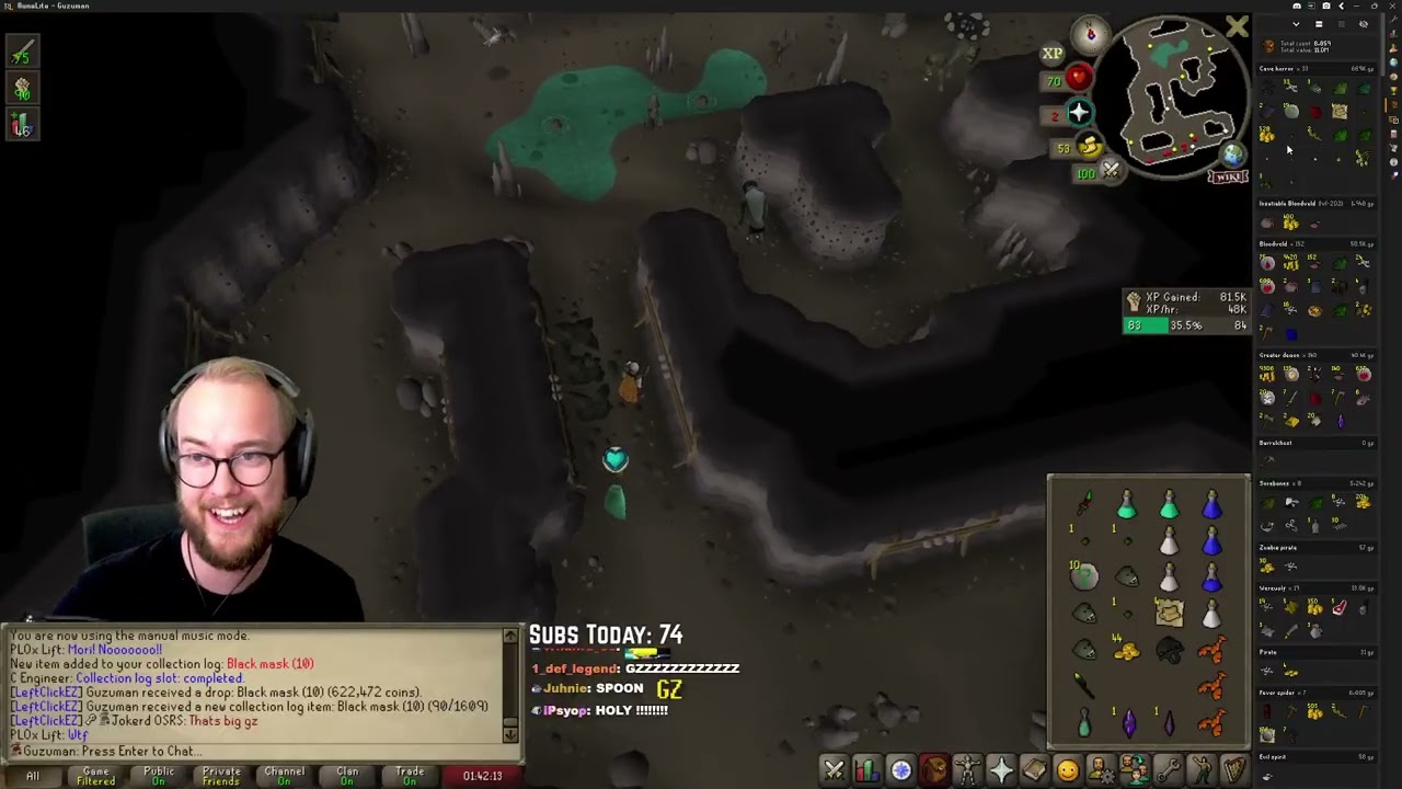 [OSRS CLIP] Black Mask drop - guzu