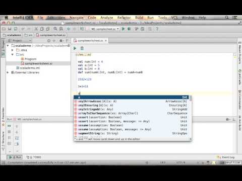 Creating Scala Worksheet Using IntelliJ