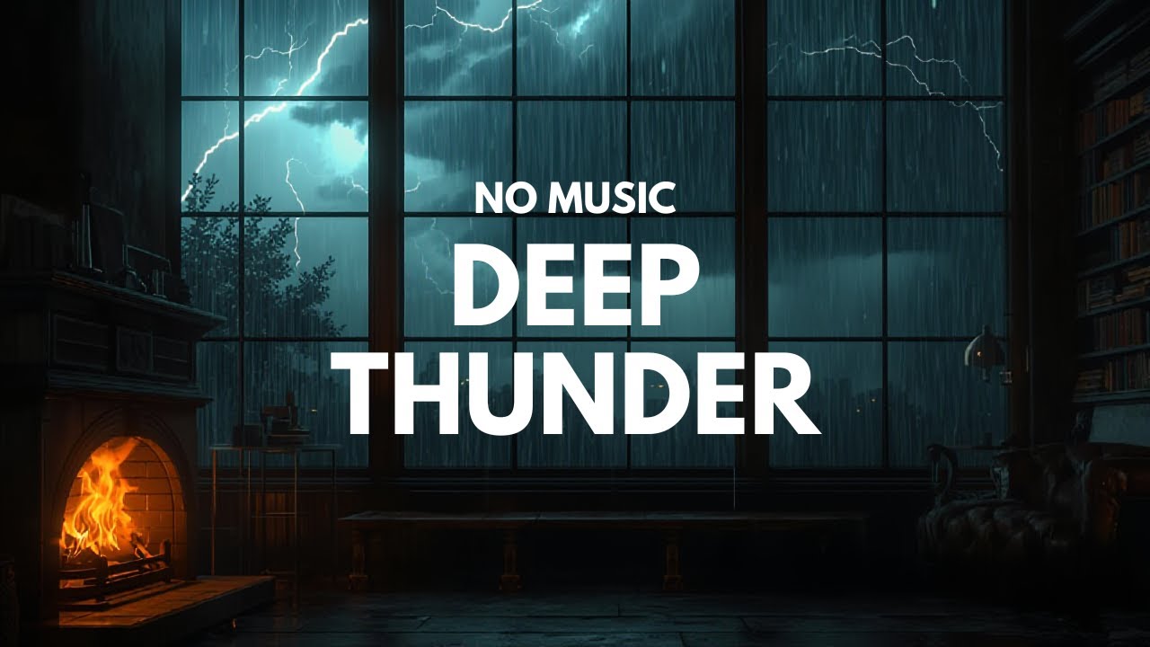 Thunder Sounds for Sleep (1 Hour) — Deep Rumbles, No Music