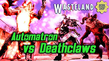 Fallout 4 Wasteland Workshop - Automatron vs lots of Deathclaws