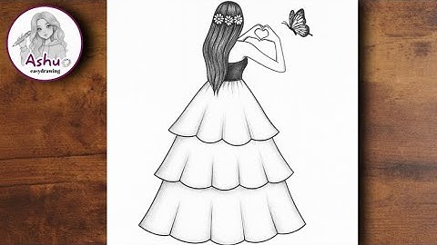 How to draw a girl with butterfly -step by step l Easy pencil sketch for beginners l girl drawing 