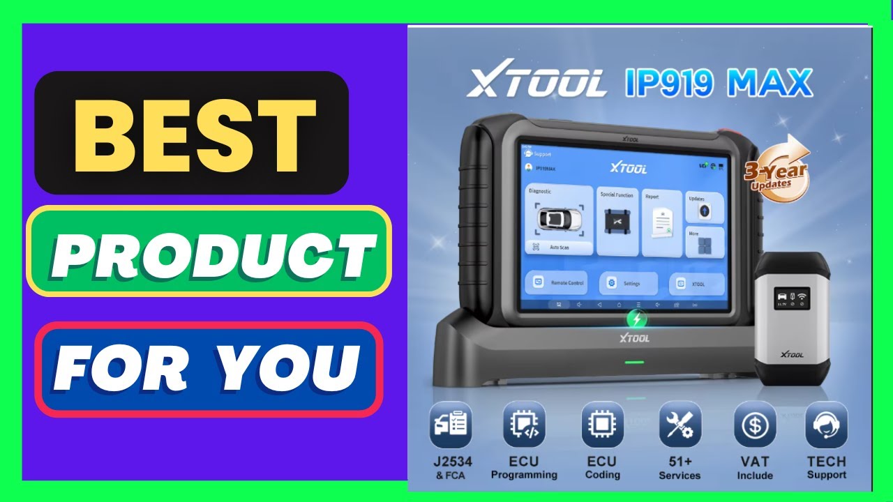 XTOOL IP919MAX J2534 ECU Programming Bluetooth Car Diagnostic Tools
