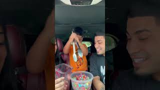 Mom and dad challenge son with homemade candy claw machine #shorts