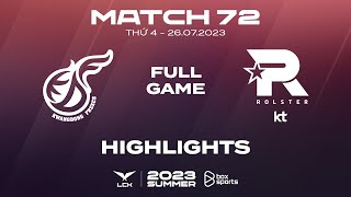 KDF vs KT Highlights ALL GAMES | Match 72 | LCK Summer Split 2023
