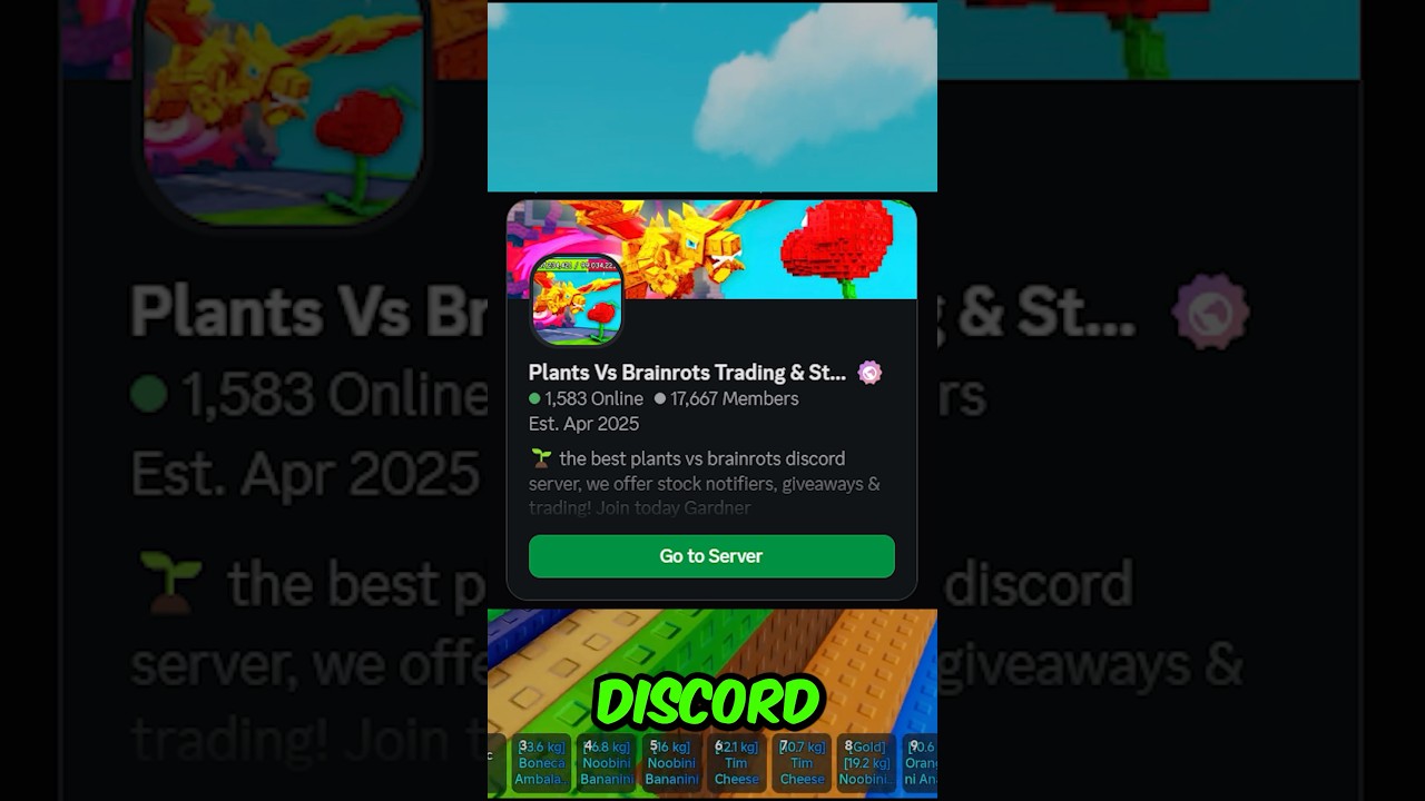 The best plants vs brainrots discord trading server and stock notifier! 