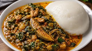 African Fish Stew with Spinach & Eggplant | Easy Healthy Dinner with Ugali screenshot 3