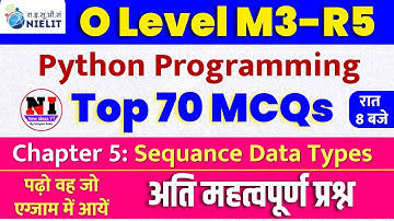Python Live Class 2025 | Sequence Data Types MCQs | m3r5 python mcq Question and Answers