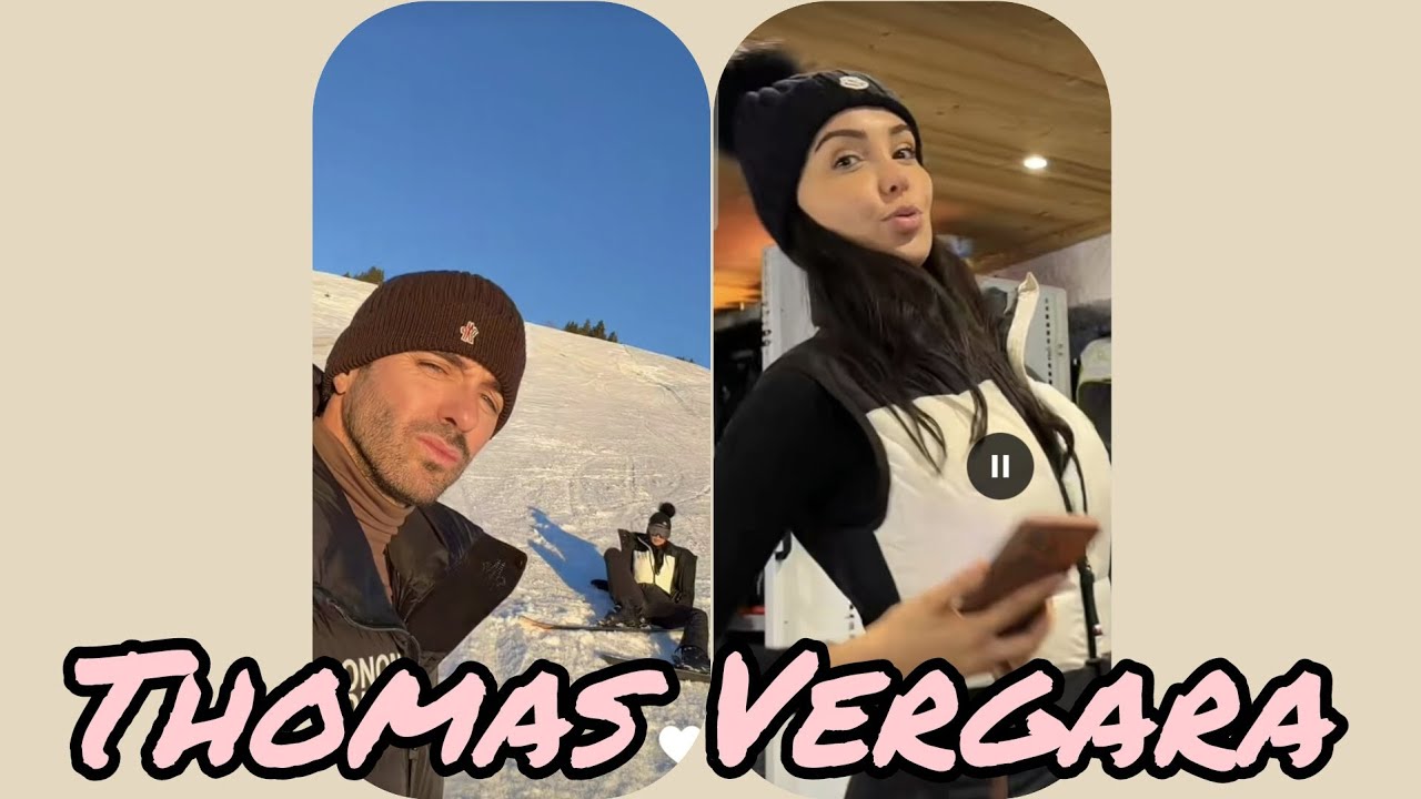 Thomas et Nabilla Vergara toujours une partie de fou rire au 🎿 ski avec Nabilla 🤣🤣🤣