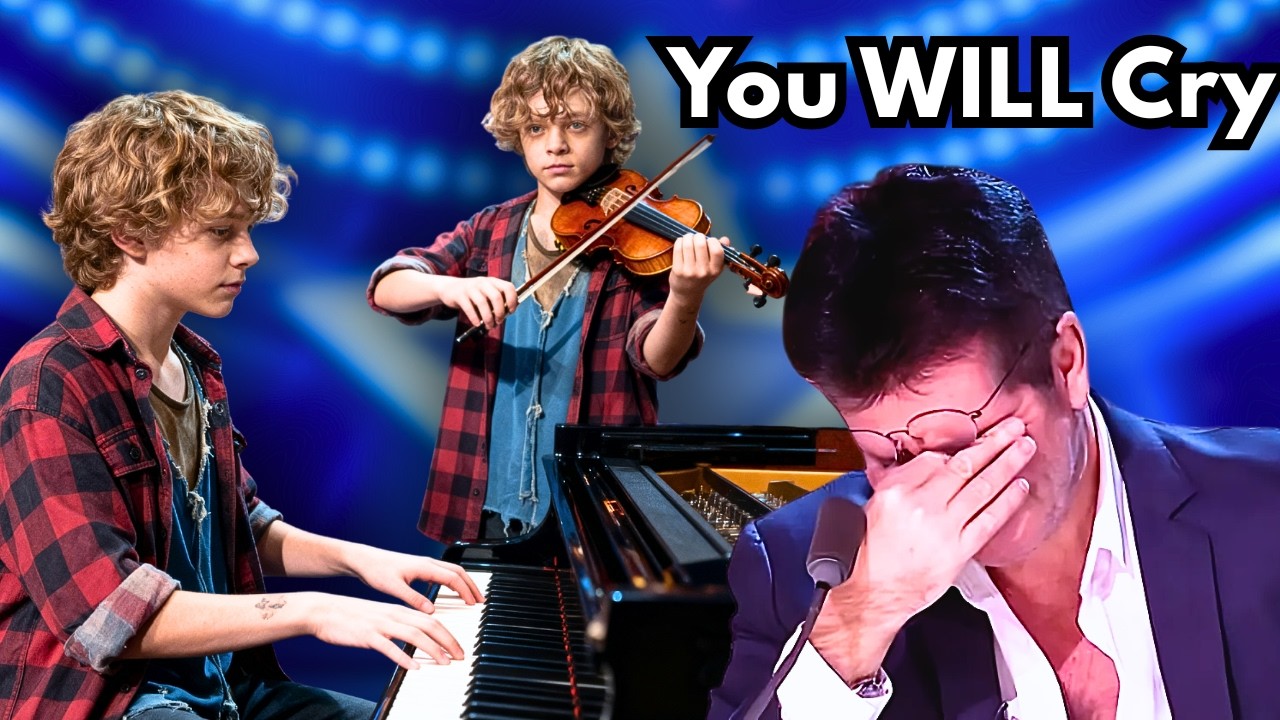 Everyone FROZE as 12-Year-Old Homeless Identical Twin Brothers Played a DUET That Broke Every Heart!